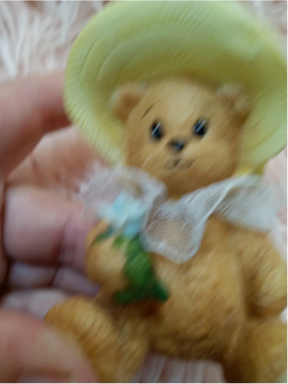 Lucy Rigg Petite Chapeau Noelle Karen Yellow Hat with Blue Roses 1996 Lace Vinta